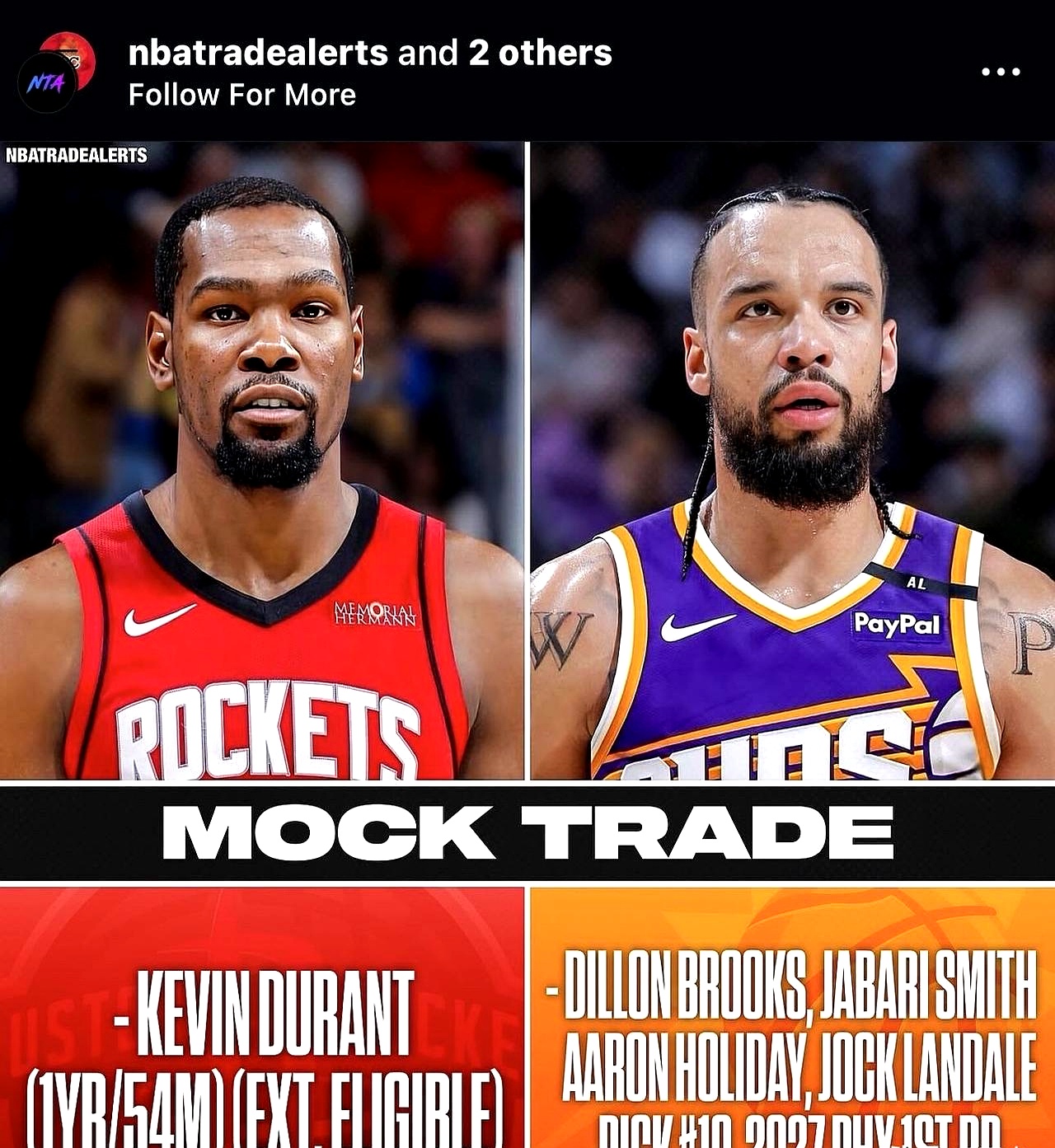 火箭新引援引起争议，杜兰特支持交易，詹姆斯指责作弊的简单介绍