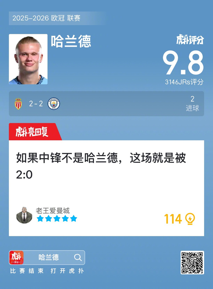 关于曼城3-0西汉姆联哈兰德双响的信息